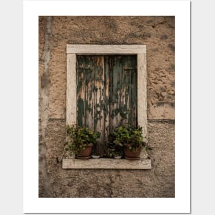 Window in Torri del Benaco, North East Italy Posters and Art